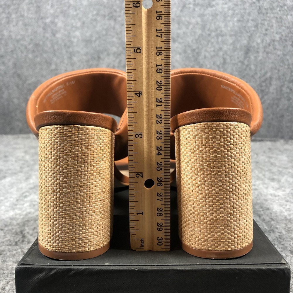 Steve Madden Brown Leather Block Heel Sandals - Picture 8 of 16